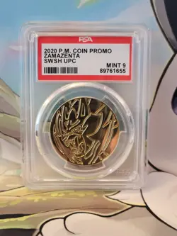 Pokemon Zamazenta 2020 Premium Collection Gold Graded Coin PSA 9 - Image 1