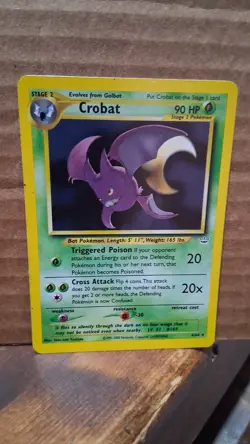 Pokemon TCG Neo Revelation Crobat Unlimited Holo Rare Card 4/64 2000 EX Vintage - Image 1