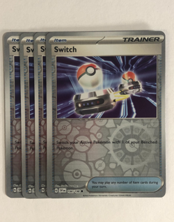 Pokemon TCG Scarlet & Violet 4x Playset Reverse Holographic Switch 194/198 NM - Image 1