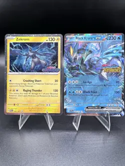 Pokemon TCG Zekrom 066/182 + Black Kyurem Ex 048/191 Stamped Promo Set NM - Image 1