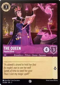 57/204 THE QUEEN HATEFUL RIVAL INTO THE INKLANDS COMMON DISNEY LORCANA CARD - Image 1
