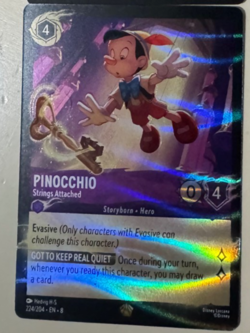 FREE SHIP! 1x Disney Lorcana Palace Heist Cold Foil Pinocchio Strings Attached - Image 1