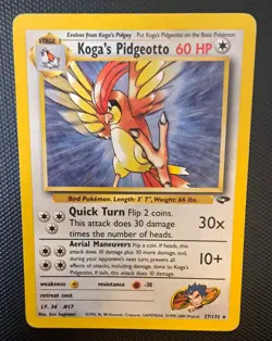 Koga's Pidgeotto 27/132 Gym Challenge Rare Pokemon Vintage Wotc Card - Image 2