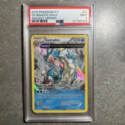 Pokemon TCG XY Ancient Origins Gyarados Reverse Holo Card #21/98 2015 PSA 9 Mint - Image 1