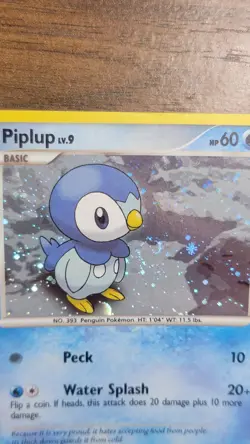 Pokemon TCG Piplup 93/130 Cosmos Holos Diamond & Pearl SWIRL Card - Image 2