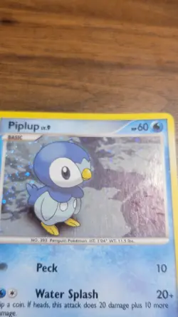 Pokemon TCG Piplup 93/130 Cosmos Holos Diamond & Pearl SWIRL Card - Image 3