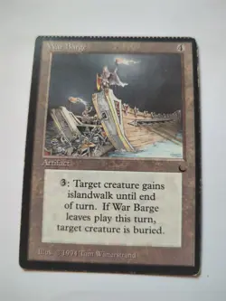 War Barge the Dark MP Uncommon Magic the Gathering Card Crimped Cut Mis Cut - Image 1