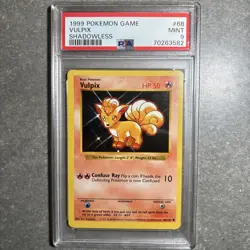 1999 Pokemon Base Set Vulpix Shadowless Card #68 PSA 9 Mint - Image 1