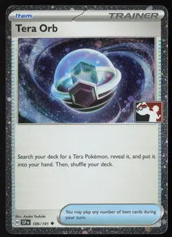 Pokemon Tera Orb 189/191 Prize Pack Series Cards Cosmo Holo Pack Fresh - NM - Image 1