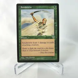 Sandstorm MTG Mirage Green Common Magic Crimped Error Misprint Oddity LP-EX - Image 1