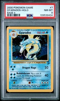 2000 POKEMON BASE SET 2 #7 GYARADOS-HOLO PSA 8 - Image 1