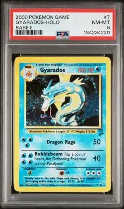 2000 POKEMON BASE SET 2 #7 GYARADOS-HOLO PSA 8 - Image 1