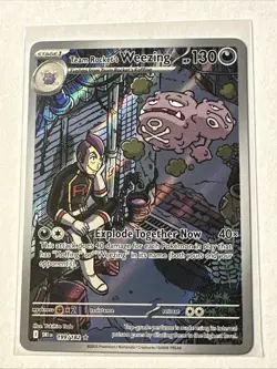 Pokemon Card Team Rocket's Weezing 199/182 Destined Rivals Illustration Rare NM - Image 1