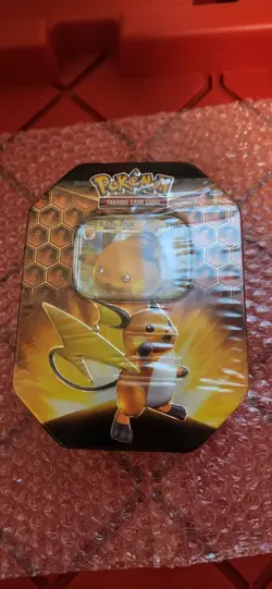 Pokemon TCG Hidden Fates Raichu GX Tin Sealed - Image 1