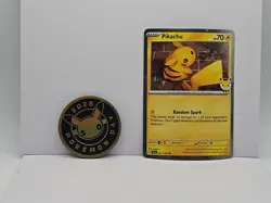 Pikachu 051 /162 Stamped 2026 Pokemon Day 30 Promo TCG With Coin - Image 1