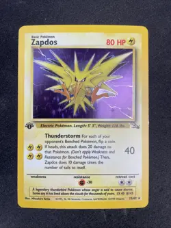 Zapdos Fossil 1st Edition Holo 15/62 Lp Pokemon Tcg - Image 1