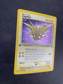 Zapdos Fossil 1st Edition Holo 15/62 Lp Pokemon Tcg - Image 2