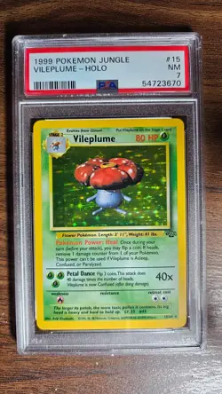 1999 Pokemon Jungle Vileplume Holo 15/64 PSA 7 NM - Image 1