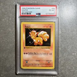 1999 Pokemon Vulpix 1st Edition Shadowless Base Set 68/102 PSA 6 - Image 1