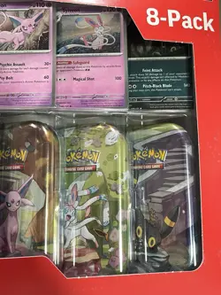Pokemon TCG Prismatic Evolution 8-Pack Mini Tins BRAND NEW SEALED Costco Promo - Image 4