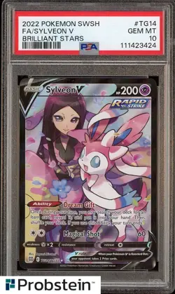 2022 Pokemon SWSH Brilliant Stars #TG14 FA Sylveon V PSA 10 GEM MINT - Image 1