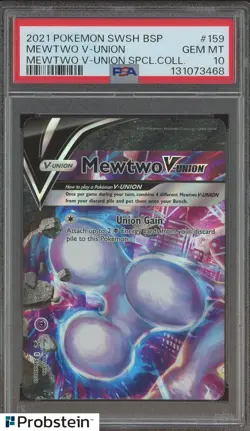 2021 Pokemon SWSH BSP Mewtwo V Union Special Coll. #159 Mewtwo V Union PSA 10 - Image 1