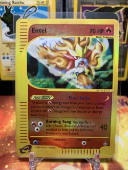 Entei Aquapolis Vintage Pokemon TCG 10/147 Reverse Holo Rare WOTC E Series MP - Image 1