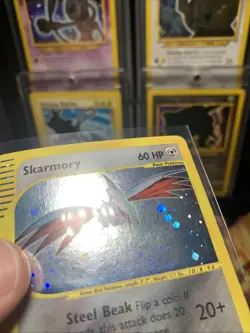 Pokemon TCG Skarmory 27/165 Expedition 2002 Holo Rare DMG SWIRL E Series WOTC - Image 2