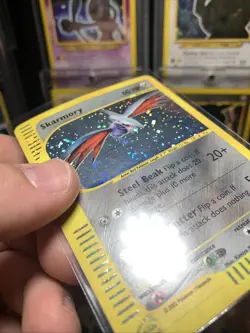 Pokemon TCG Skarmory 27/165 Expedition 2002 Holo Rare DMG SWIRL E Series WOTC - Image 3