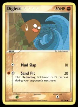 Pokemon Tcg Diglett #50 Pokemon Crystal Guardians LP - Image 1