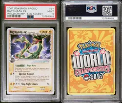 2007 POKEMON WORLD CHAMPIONSHIPS PROMO LEGEND ASCENT #97 RAYQUAZA EX PSA 9 - Image 1