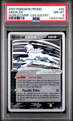 2007 POKEMON WORLD CHAMPIONSHIPS PROMO LEGEND ASCENT #92 ABSOL EX PSA 8 - Image 1