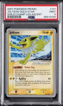 2007 POKEMON WORLD CHAMPIONSHIPS PROMO LEGEND ASCENT JOLTEON-GOLD STAR PSA 9 - Image 1