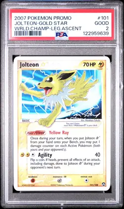 2007 POKEMON WORLD CHAMPIONSHIPS PROMO LEGEND ASCENT JOLTEON-GOLD STAR PSA 2 - Image 1