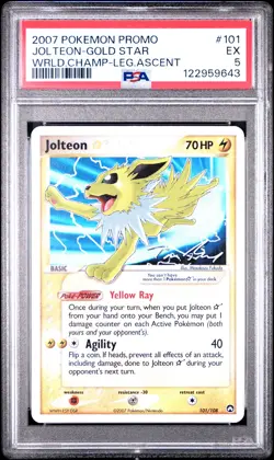 2007 POKEMON WORLD CHAMPIONSHIPS PROMO LEGEND ASCENT JOLTEON-GOLD STAR PSA 5 - Image 1