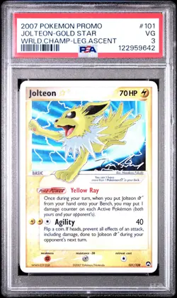 2007 POKEMON WORLD CHAMPIONSHIPS PROMO LEGEND ASCENT JOLTEON-GOLD STAR PSA 3 - Image 1
