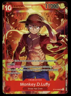 Monkey D Luffy Treasure Booster Set Promo ST10-006 SR Foil One Piece TCG - Image 1