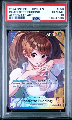 PSA 10 - 2024 ONE PIECE OP08-TWO LEGENDS 058 CHARLOTTE PUDDING ALT ART (English) - Image 1