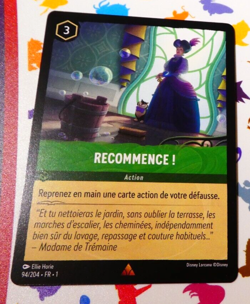 Lorcana Chapitre 1 Card Game Rare Disney Carte Recommence 94/204 Fr Mint - Image 1