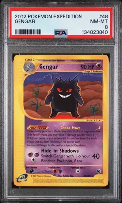 Pokemon Expedition Gengar 48/165 PSA 8 NM-Mint Rare - Image 1