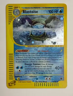 2002 WOTC POKEMON EXPEDITION BASE SET BLASTOISE 4/165 HOLO RARE E READER NM - Image 3
