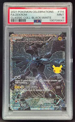 2021 Pokemon Sword & Shield Celebrations Classic Collection #114 Zekrom PSA 9 - Image 1