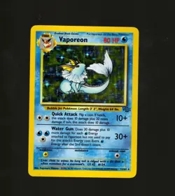 Pokemon TCG Vaporeon 12/64 Jungle Set Holo Rare WOTC 1999 LP Vintage - Image 1