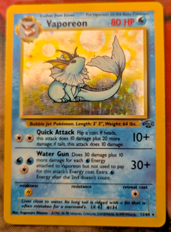 Vaporeon 12/64 Jungle Set Holofoil - LP - Pokemon TCG - Image 1
