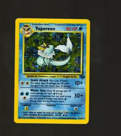 Pokemon TCG Vaporeon 12/64 Jungle Set Holo Rare WOTC 1999 MP Vintage - Image 1