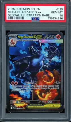 PSA 10 GEM MINT Mega Charizard X EX 125/094 SIR PFL EN Pokemon Card 2025 - Image 1