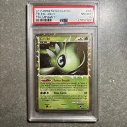 Pokemon TCG Celebi Prime Holo Card 92/102 2010 HGSS Triumphant PSA 8 NM-MT - Image 1