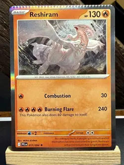 Phantasmal Flames Reshiram Holo Crimp Error Pokemon TCG 017/094 SSP Clean Crimp - Image 1