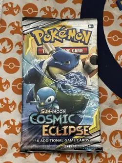 Sealed Cosmic Eclipse Booster Pack (Blastoise & Piplup) - Sun & Moon Pokemon - Image 1
