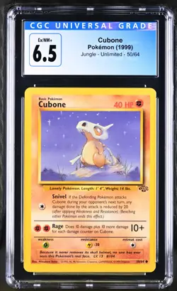1999 Jungle Pokemon Cubone CGC 6.5 50/64 - Image 1